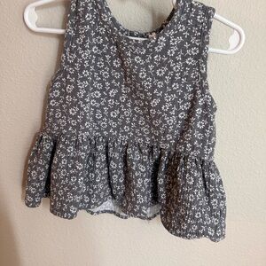 Gray Floral Sleeveless Top